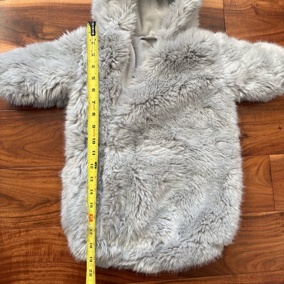 Restoration Hardware RH Baby Infant Luxe Fur Faux Grey Bunting Suit Warm 6 Month - Picture 8 of 11